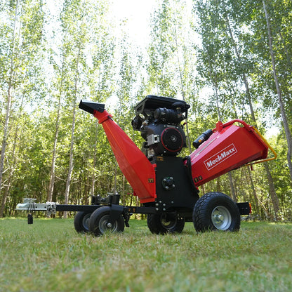 8 inch ZONSEN E-Start 1000cc 35hp Gas Powered 4 - Wheel Drum Wood Chipper with Taillight ,  B200
