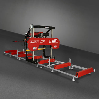 36" MAX Portable Sawmill,  25HP 688cc HONDA GX690 V-Twin Engine,  35" Board Width,  20' Track Length,  (10 Blades Included) SM36HMAX